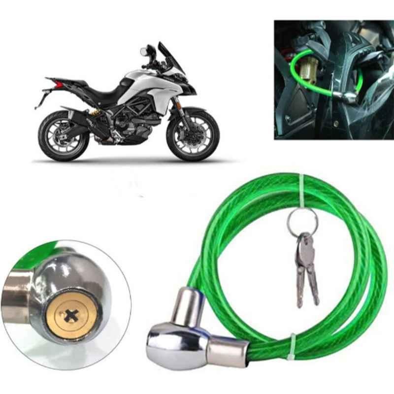 Auto Pearl PVC & Plastic Green Heavy Duty Cable Lock for Multistrada, 059