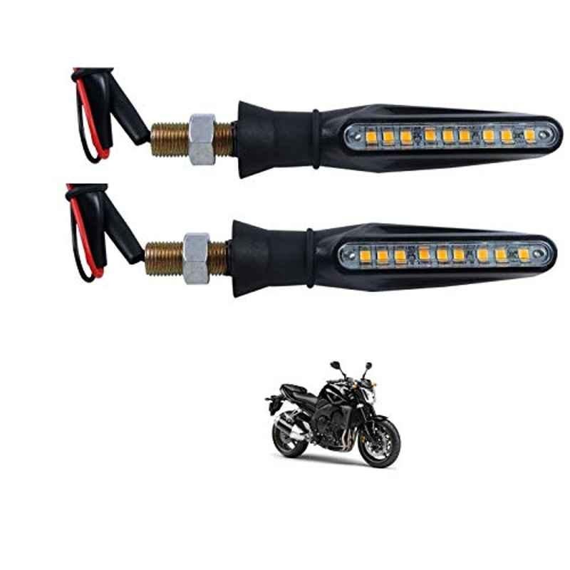 Kozdiko 4 Pcs Plastic Front & Rear Side Sleek Yellow Bike Indicator Set for Yamaha FZI