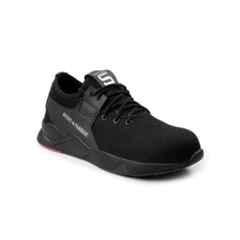 Woakers Leather Black Steel Toe Anti Skid Safety Shoes for Men, WKS-BLKFSHN, Size: 8