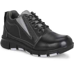 Ozarro Genuine Leather Steel Toe Black Safety Shoes, S4456, Size: 7