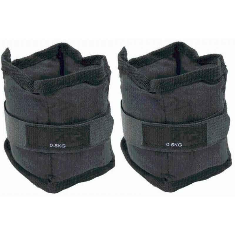 Matrica 1kg Black Adjustable Ankle & 1kg Wrist Weight with Velcro Straps for Weight Lifting & Strength Training