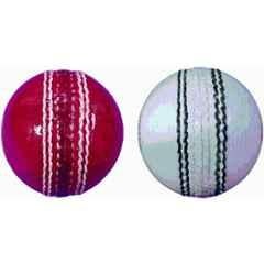 HTM Red & White Cricket Leather Ball (Pack of 2)