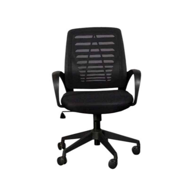 92x50x50cm Leather & Mesh Black & Silver Task Chair