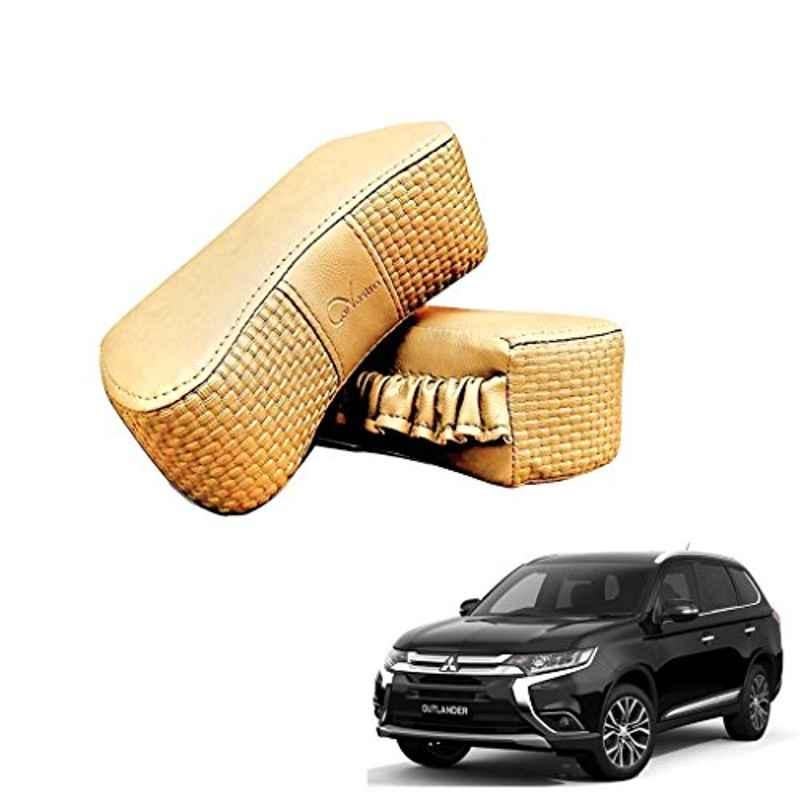 Kozdiko 2 Pcs Memory Foam Beige Luxurious Neck Rest Set for Mitsubishi Outlander, koz_14369