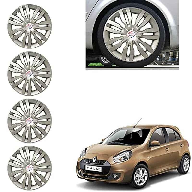 Auto Pearl 4 Pcs 14 inch ABS Silver Wheel Cover Set for Renault Pulse