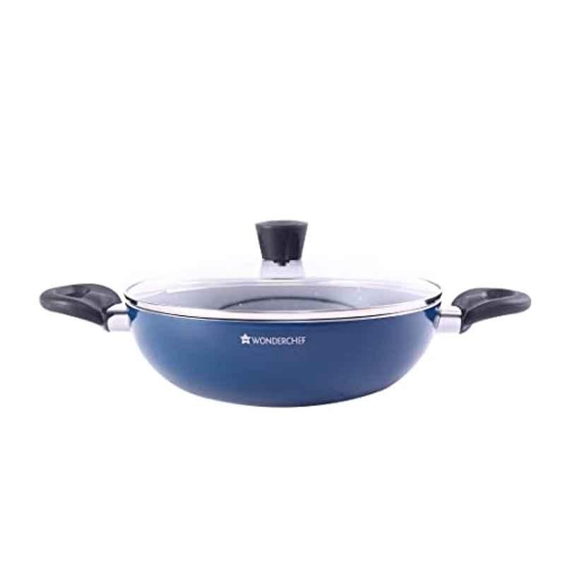 Wonderchef Galaxy 24cm 2 Litre Aluminium Midnight Blue Kadhai with Lid & 1 Year Warranty, 63154753