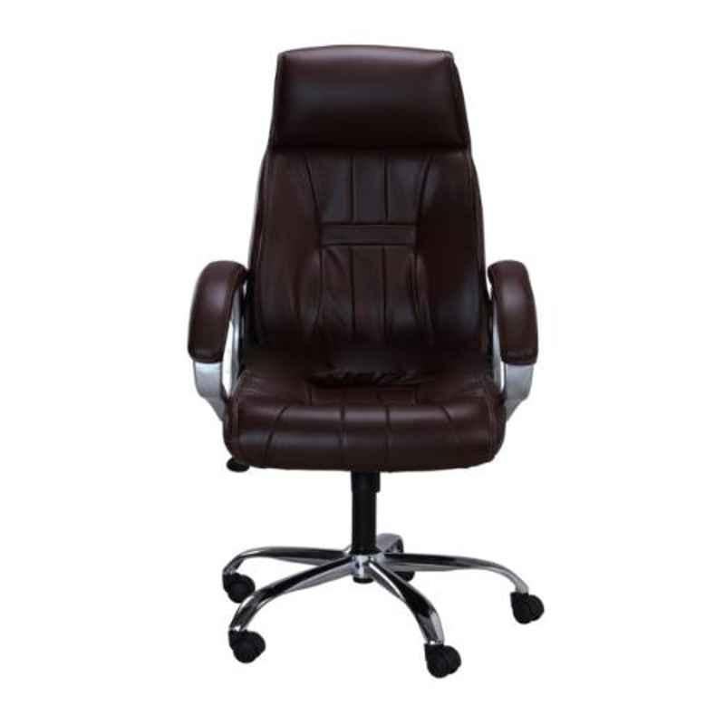 Modern India Leatherate Brown High Back Office Chair, MI271