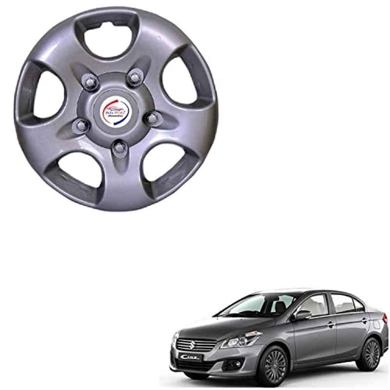 Auto Pearl 4 Pcs 15 inch ABS Silver SC19 Hubcap Wheel Cover Set with Retention Ring for Maruti Suzuki Ciaz 2017