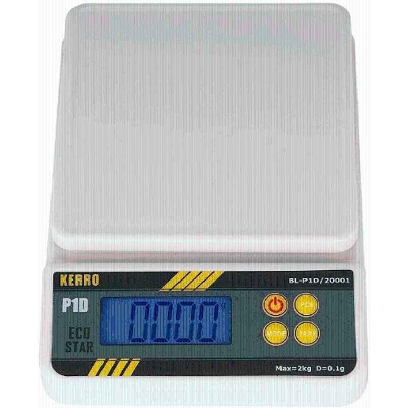 Kerro 2kg/0.1g White Digital Balance Weighing Scale, BL-P1D/20001