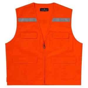Superb Uniforms Cotton Orange High Visibility Construction Vest Jacket, SUWHVV/O/002, Size: XL