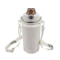 DeoDap 1 Litre Stainless Steel White Double Wall Design Water Bottle, 13215