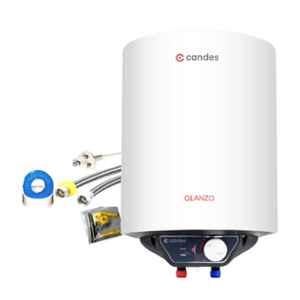 Candes Glanzo 25L 2000W Metal White 5 Star Glass Line Automatic Storage Electric Water Heater, 25Glanzo1CC