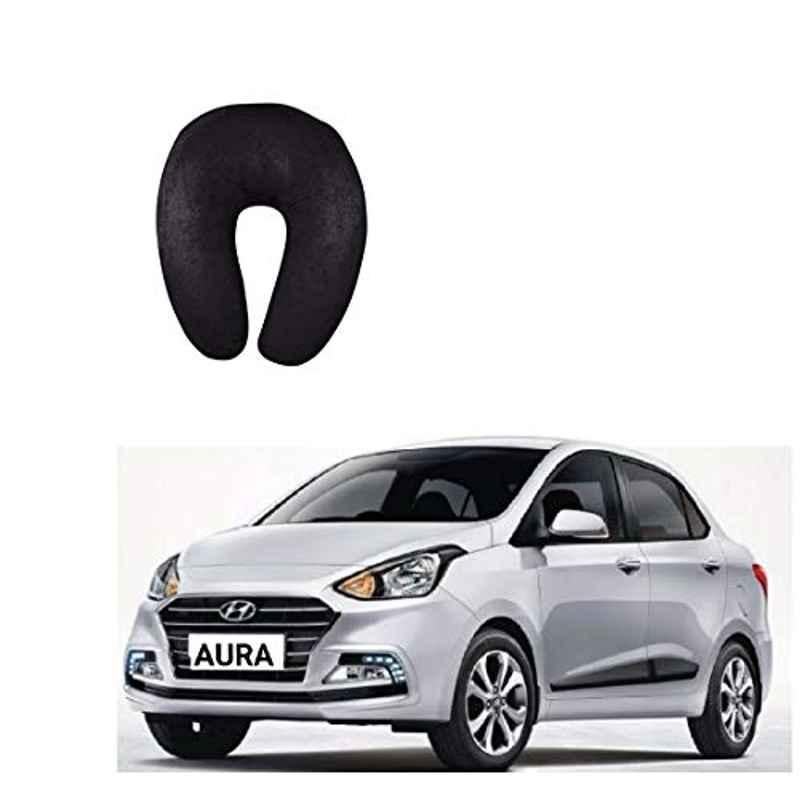 Kozdiko Velvet Black U-Shape Travel Neck Rest Cushion Pillow for Hyundai Aura