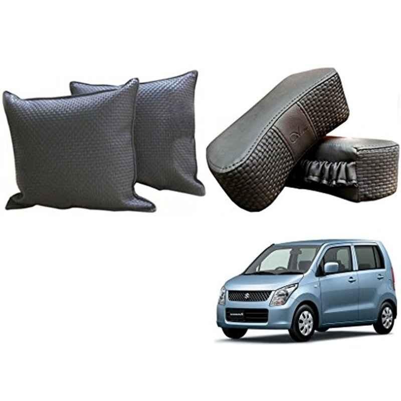 Kozdiko One Pair Grey Neck Rest & One Pair Cushion Combo for Maruti Suzuki WagnoR