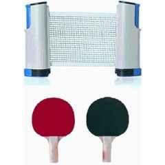 Forgesy Red & Black Table Tennis Racquet Set with White Table Tennis Net