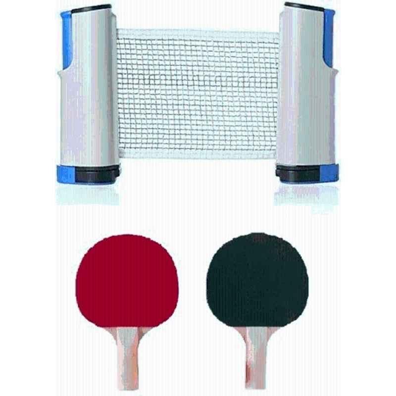 Forgesy Red & Black Table Tennis Racquet Set with White Table Tennis Net
