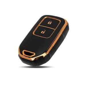 Flymaster Thermoplastic Polyurethane Black TPU Car Key Cover, BLACK-TPURKE-22