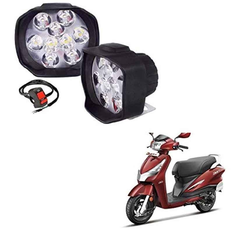 Kozdiko 2 Pcs Sheen 9 LED 6000k Cree LED Transformer Bumble Bee Style LED Fog Light Set for Hero Destini 125