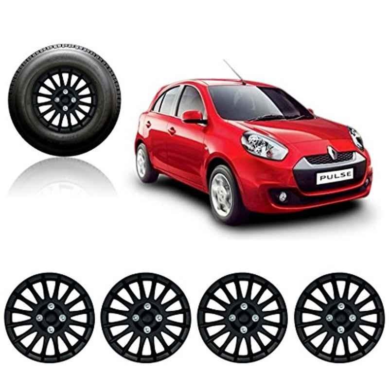 Auto Pearl 4 Pcs 14 inch Black Car Wheel Cover Set for Renault Pulse