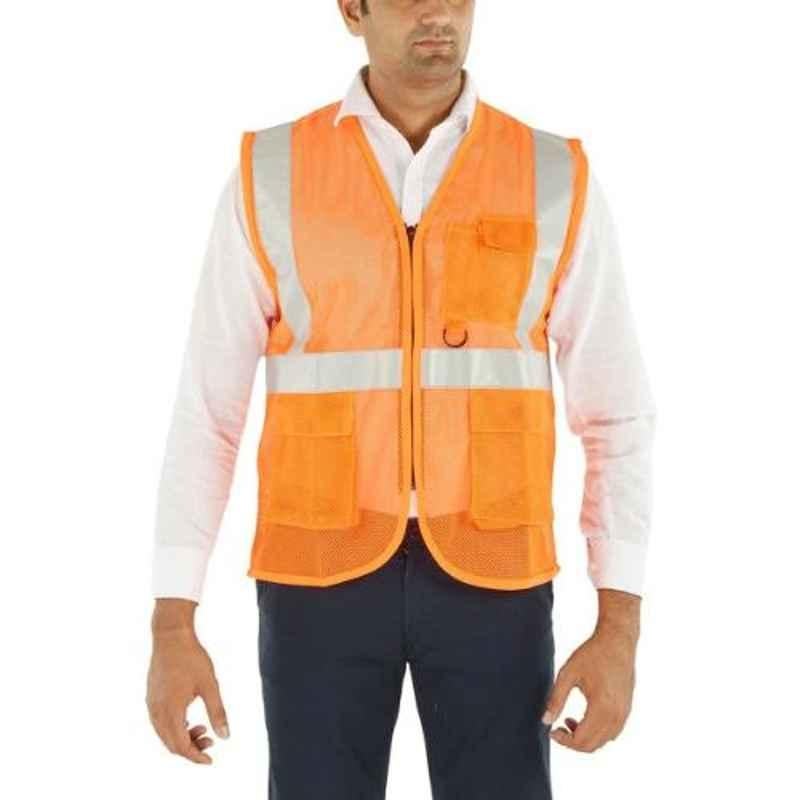 Club Twenty One Workwear Large Orange Polyester Safety Jacket with 2 inch Reflective Tape