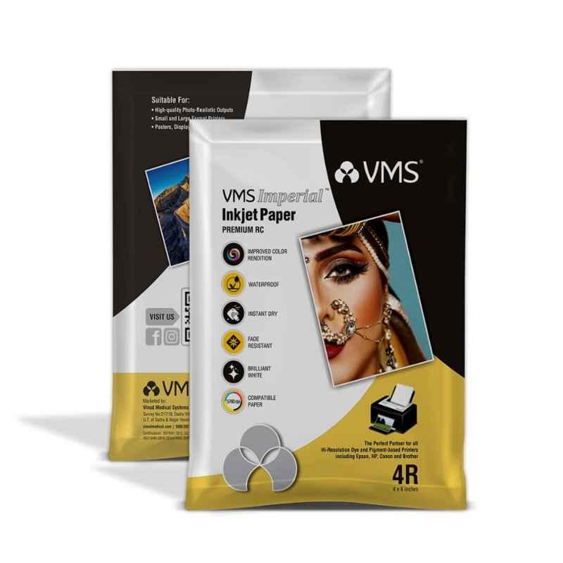 VMS Imperial 100 Pcs 270GSM 4R Glossy Photo Paper Set, 227046IG-1