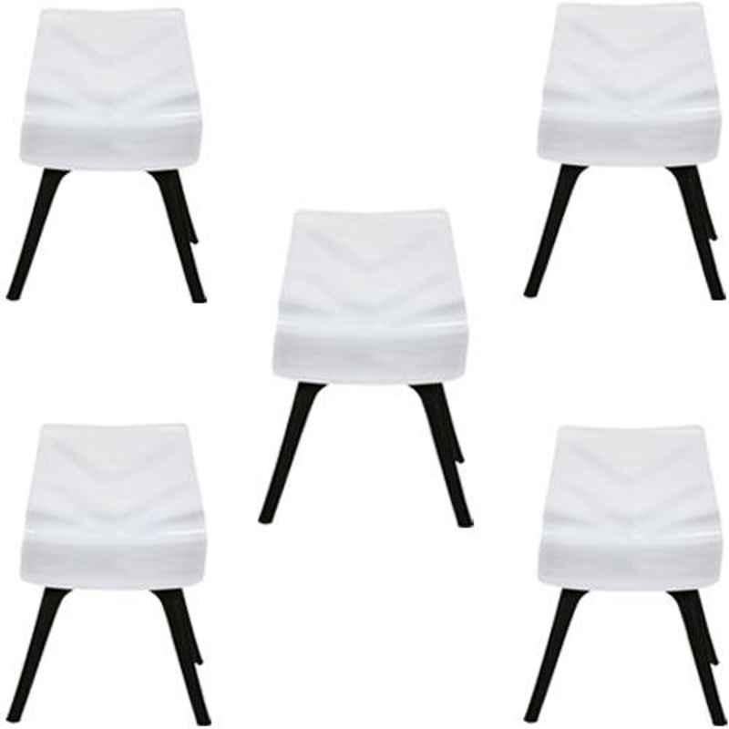 Regent Diamond Shell Plastic Black & White Chair (Pack of 5)