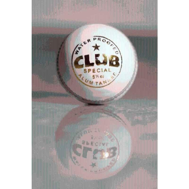 KHX Enterprises CLUB LEATHER BALL WHITE Cricket Leather Ball (Standard White)