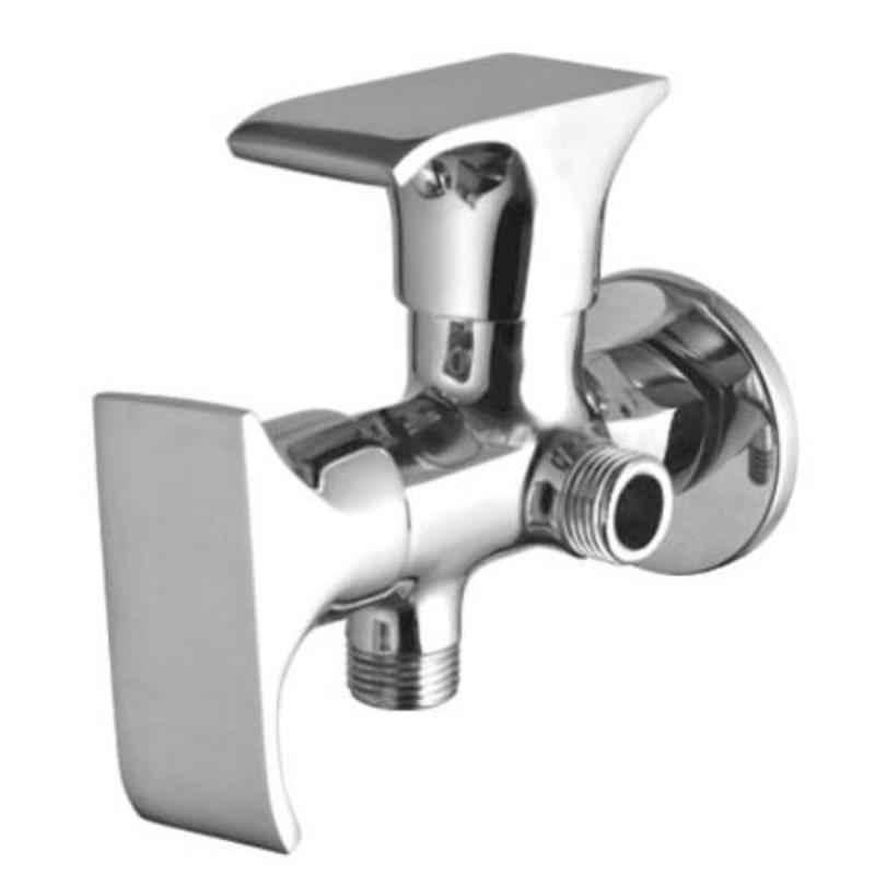 Drizzle Swift 2 in 1 Brass Chrome Finish Silver Angle Valve, AAC2IN1SWIFT