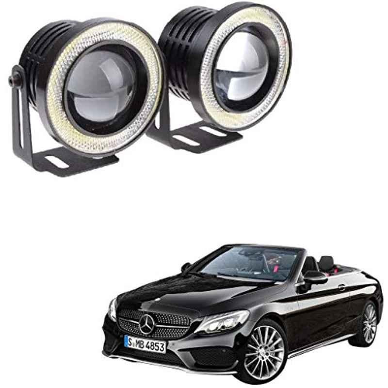 Kozdiko 2 Pcs 15W 3.5 inch High Power White LED Projector COB Fog Light Set with White Angel Eye Ring for Mercedes Benz E-Class, koz_72574