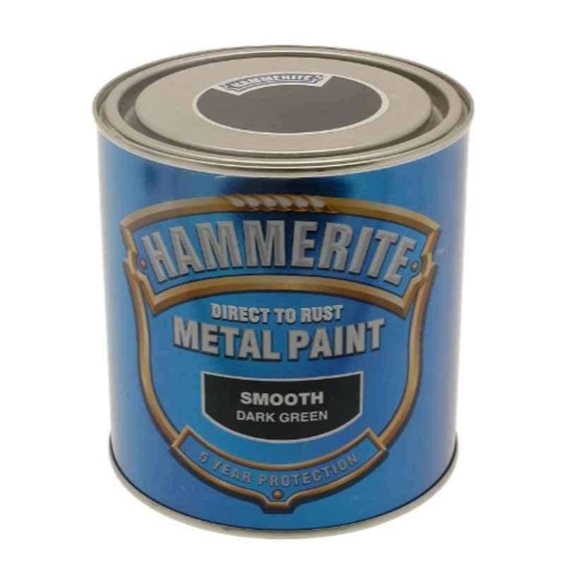 Hammerite 250ml Smooth Dark Green Glossy Direct to Rust Metal Paint, 5084889