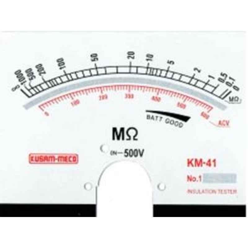 Kusam Meco KM 41 Analog Insulation Tester Range 0 to 1000M Ohm