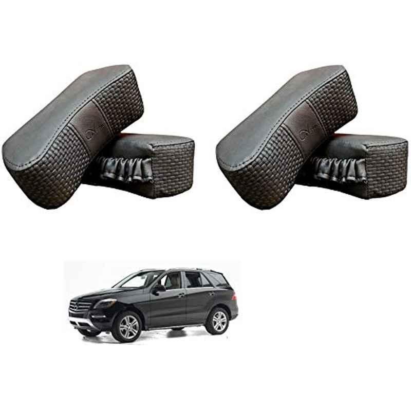 Kozdiko 4 Pcs CV Designer Grey Leatherite Neck Rest Car Cushion Pillow Set for Mercedes Benz M-Class