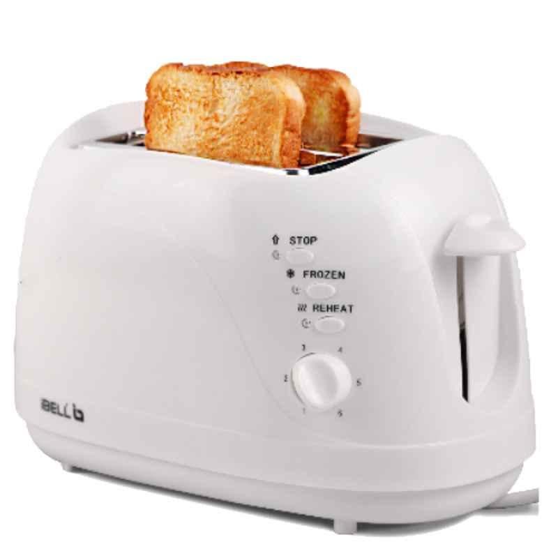 iBELL 750W White Bread Toaster with Mid Cycle Heating Element, IBLTOAST75W