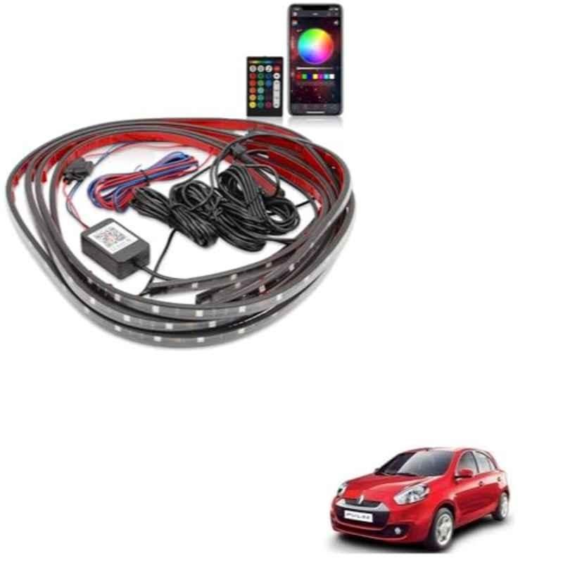 Kozdiko 12V Car Underbody Multicolor LED Strip Light Set with Wireless Remote for Renault Pulse