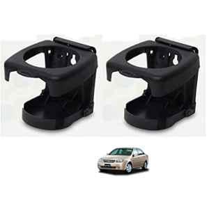 Kozdiko Plastic Black Foldable Drink & Bottle Holder for Chevrolet Optra (Pack of 2)