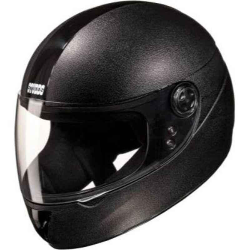 black motorcycle helmet with chrome visor