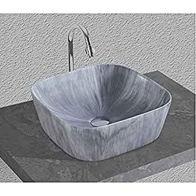 Uken (Dream Wood-606) Imported Luxury European Style Designing Bathroom Sink/Wash Basin/Table Top (Dream Wood-606) Grey