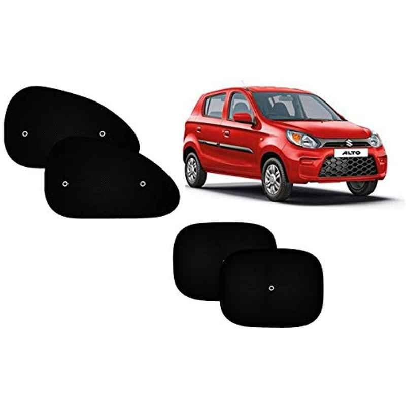 Auto Pearl 4 Pcs PVC & Mesh Black Window Side Sun Shade Set for Maruti Suzuki Alto 800 2019