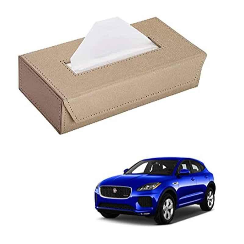 Kozdiko 100 Pulls PU Leather Beige Car Tissue Paper Box with 200 Sheets for Jaguar E-Pace