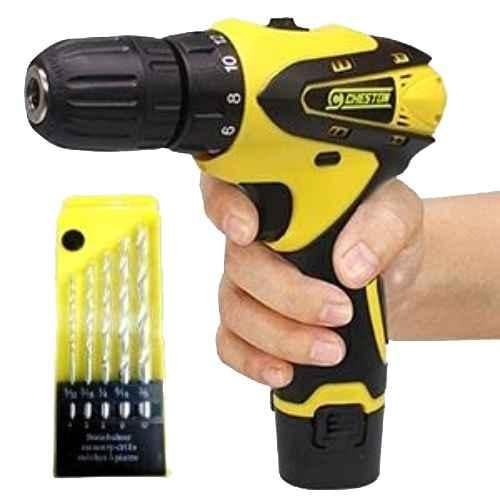Buy Cheston 12V 10 mm Blue & Yellow Cordless Drill Screwdriver with 5