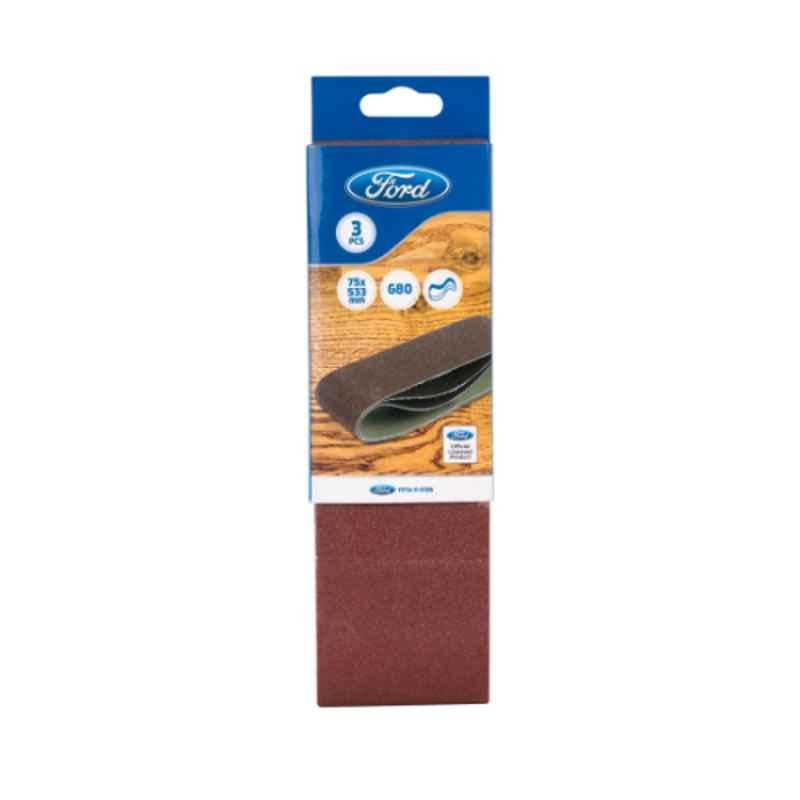 Ford FPTA-11-0157 3Pcs 75x533mm Sanding Belt Set for Wood & Metal Polishing