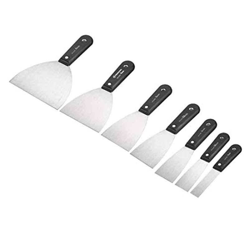 Uxcell Putty Knives 1 1.5 2 2.5 3 4 5 inch Paint Scraper Wooden Handle With Package For Wall Floor Tile 7In1 Set