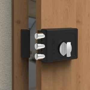 Plantex Heavy Duty Tri Bolt Lock with Key & Knob for Main Door/Suitable on Single Door for Home/Office/Hotel Z-Black