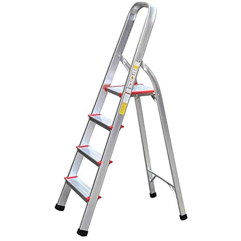 Ma Fra 41x10cm Aluminium Silver 4 Step Ladder with Platform