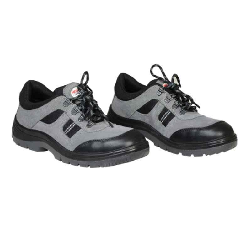 NEOSafe A7020 Leather Steel Toe Grey Work Safety Shoes, A7020ISIG-5, Size 5