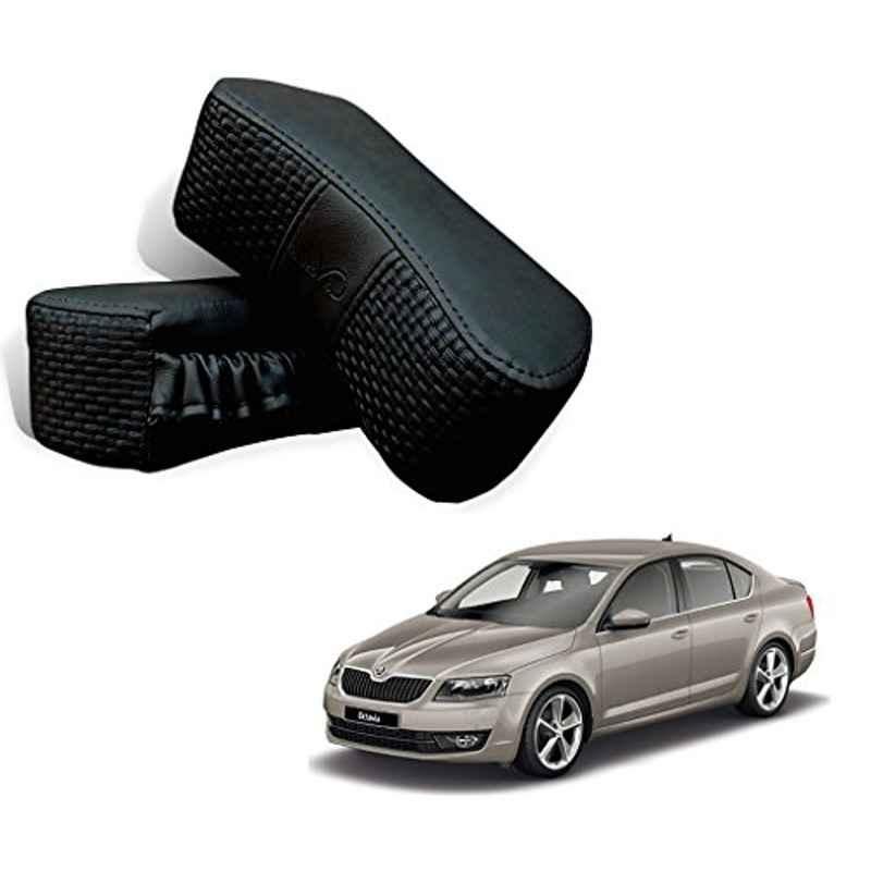 Kozdiko 2 Pcs Memory Foam Black Car Vastra Neck Rest Cushion Set for Skoda Octavia, koz_5215
