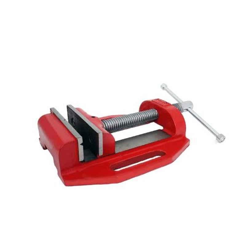 Munish Tools 4 inch Red & Grey Cast Iron Drill Vice