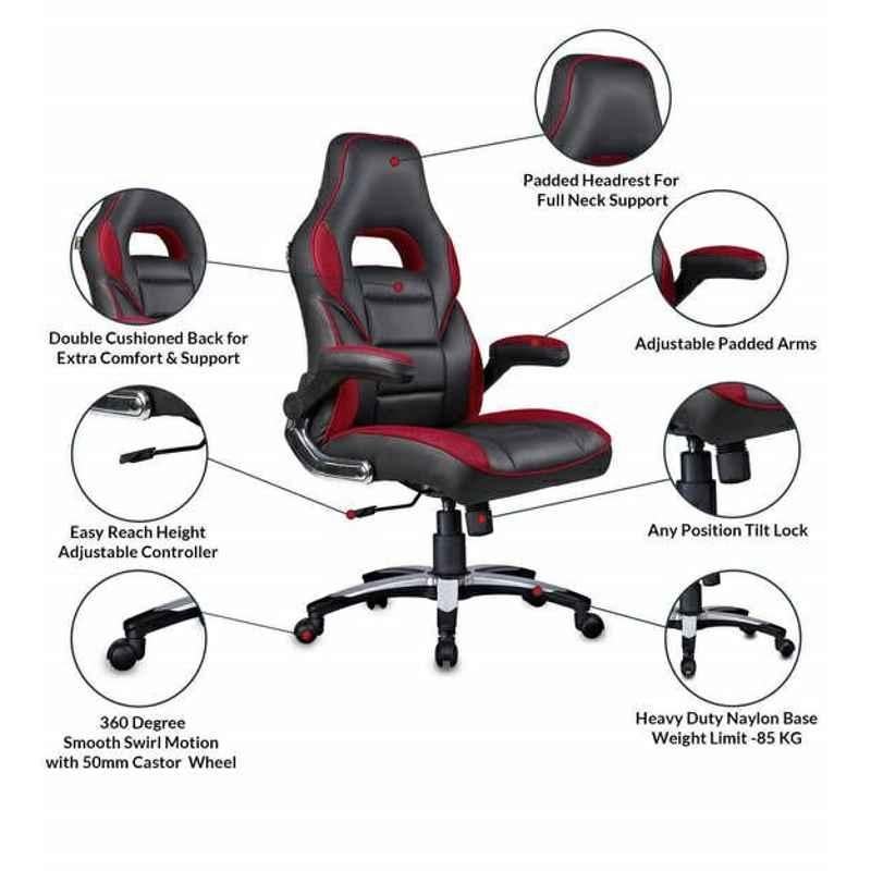 Caddy 558.8x482.6x1016mm Multicolour Leather Gaming Ergonomic Chair with Headrest, MISG2 (Pack of 2)