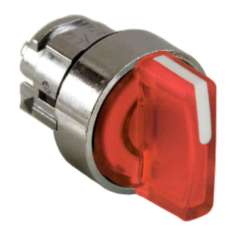 Schneider Red Head 3 Position Spring Retun Illuminated Selector Switch, ZB4BK1743