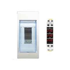 Yokins 80-500VAC ABS Three Phase DIN Rail Mounted Type Voltmeter with LED Display & Mount, DIN-3V3